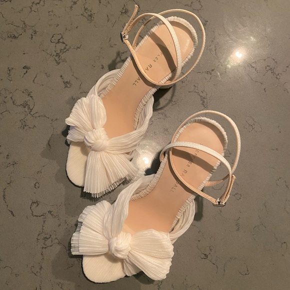 NWOT Loeffler Randall Camellia Pearl Pleated Bow Heel - Picture 4 of 8